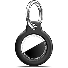 Shockproof Holder Anti-Scratch Protective Cover for Air Tags, Men's Women's Keyrings & Keychains for Keys, Luggage, Bags, Black